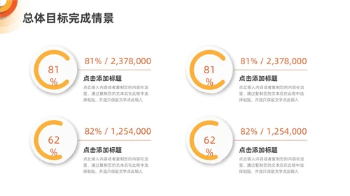 橙色黄色渐变微立体销售年中总结PPT模板