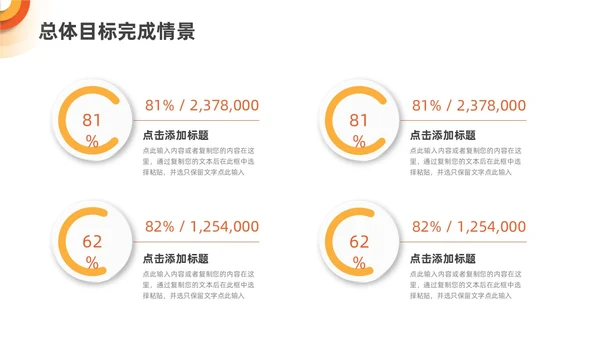 橙色黄色渐变微立体销售年中总结PPT模板
