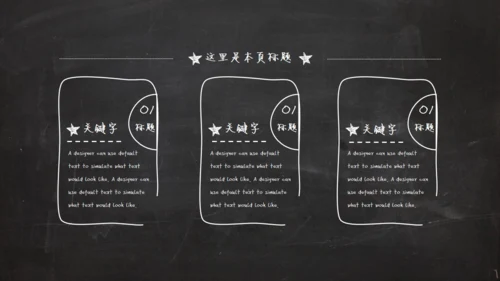 黑板风粉笔字毕业答辩通用PPT模板