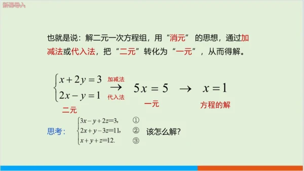 8.4 三元一次方程组的解法 教学课件--人教版初中数学七年级下