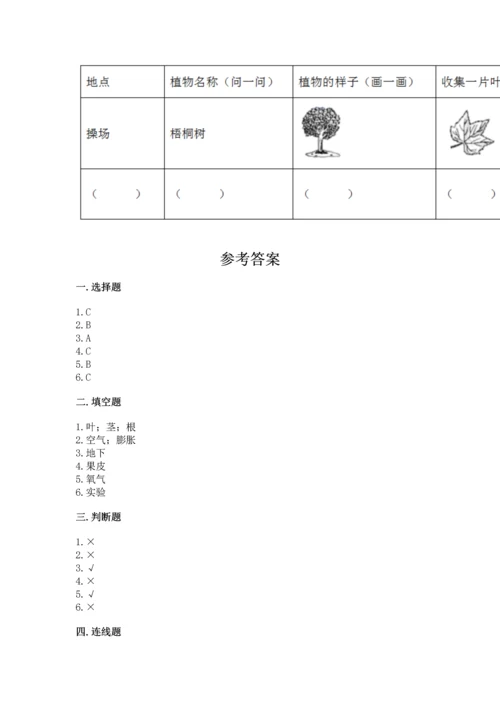 教科版科学一年级上册第一单元《植物》测试卷精品【各地真题】.docx