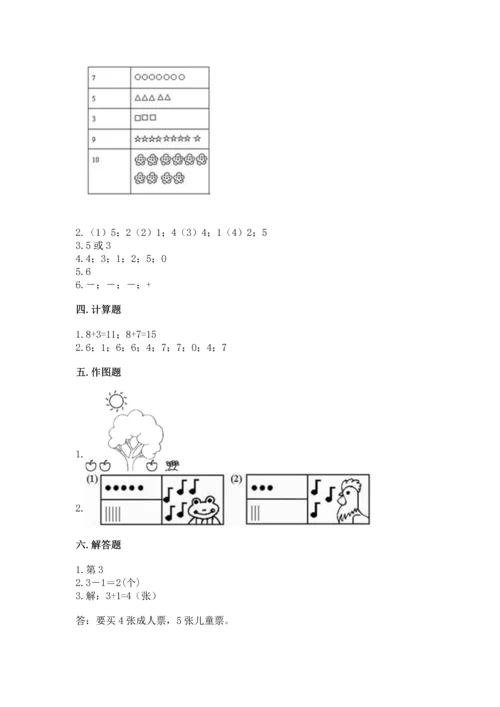 北师大版一年级上册数学期末测试卷一套.docx