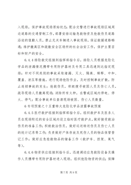 重特大危险化学品泄漏事故应急处理预案 (5).docx