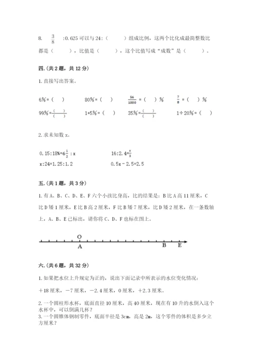 小学六年级数学摸底考试题精品【能力提升】.docx