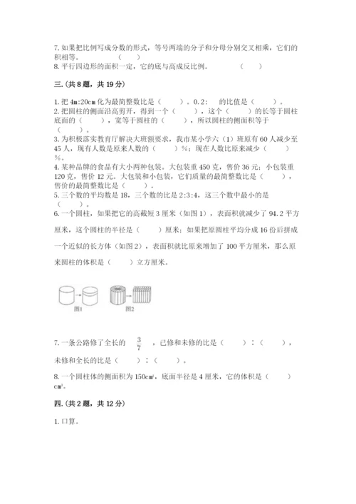苏教版六年级数学小升初试卷带答案（满分必刷）.docx