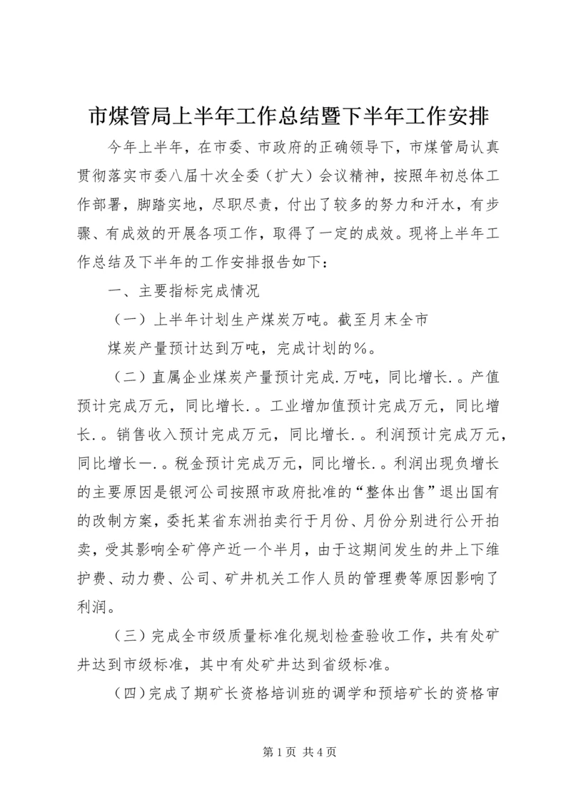 市煤管局上半年工作总结暨下半年工作安排 (5).docx