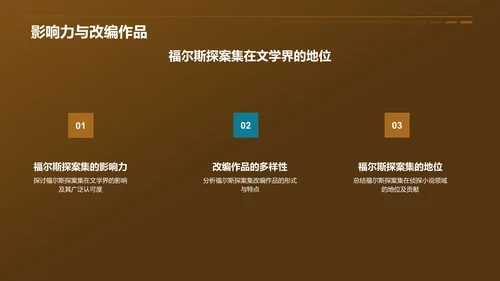 黄色《福尔斯探案集》读书笔记PPT模板
