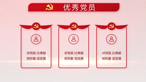红色年终党支部述职报告学习教育PPT