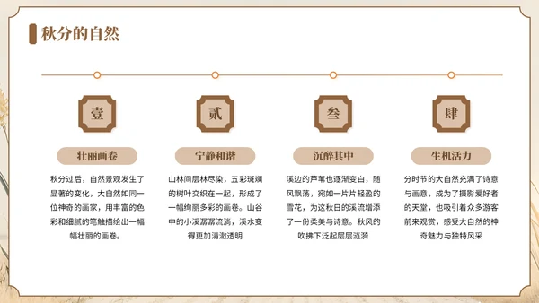 褐色中国风风格秋分节气介绍PPT模板
