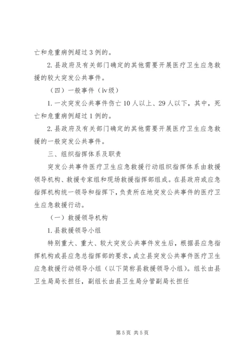 ＸＸ县突发公共事件医疗卫生应急救援行动方案.docx