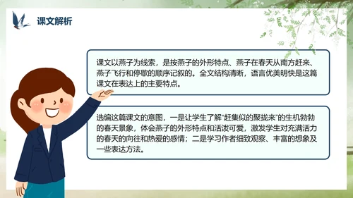 部编版三年级下册《燕子》课件PPT模板