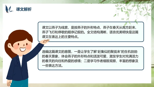 部编版三年级下册《燕子》课件PPT模板