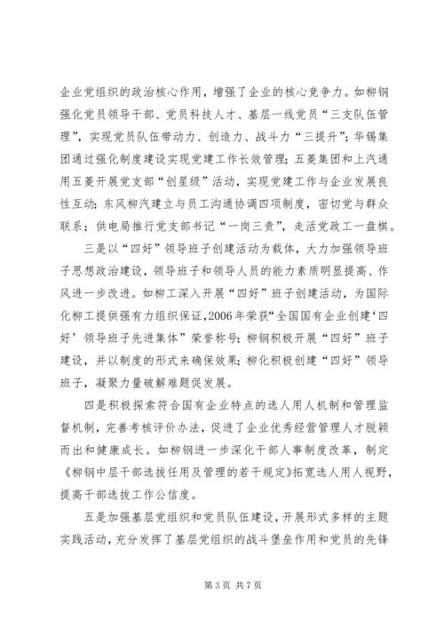 市国资委党委企业党建工作汇报.docx