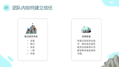 蓝色插画团队建设PPT课件