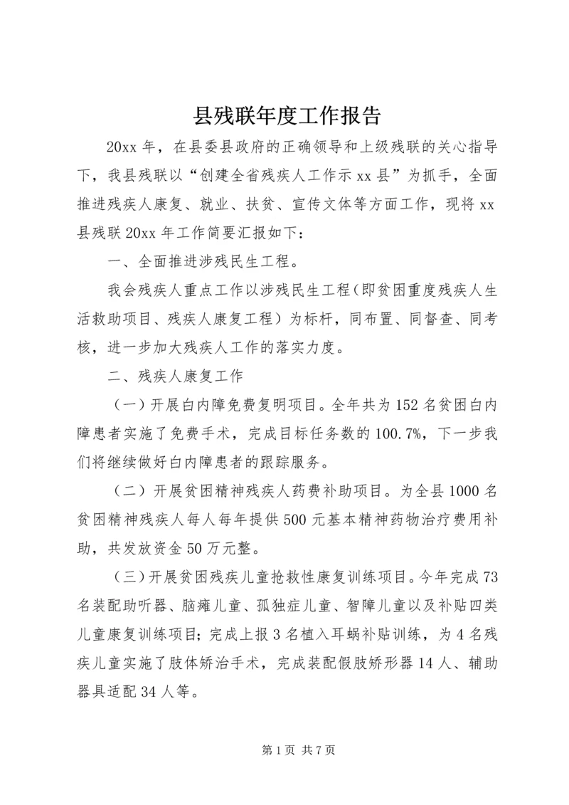 县残联年度工作报告 (2).docx