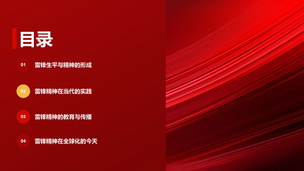 红色商务风雷锋精神PPT模板