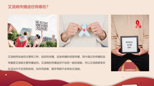 世界艾滋病日预防知识普及ppt模板
