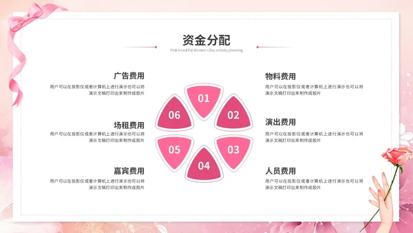 粉色唯美时尚38妇女节女神节情人节活动策划营销策划ppt模板