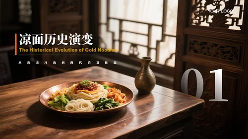 橙色商务风美食宣传介绍PPT模板