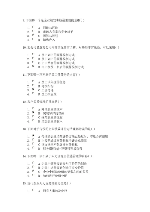 全面企业绩效管理CPM试题及答案共19页