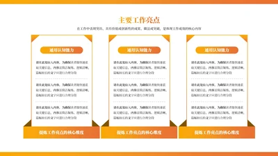 橙色商务风3项列表PPT单页