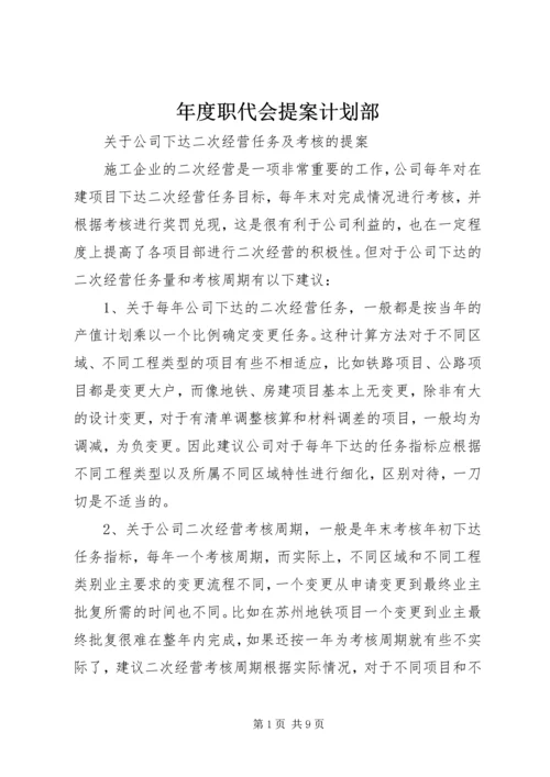 年度职代会提案计划部.docx