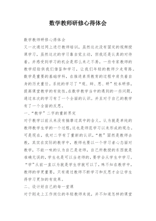 数学教师研修心得体会.docx