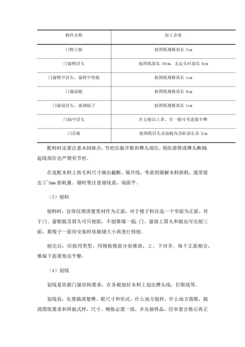 木门窗制作与安装综合标准施工基础工艺基础标准.docx