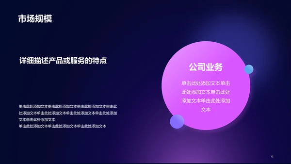 紫色科技渐变商业计划书通用PPT模板