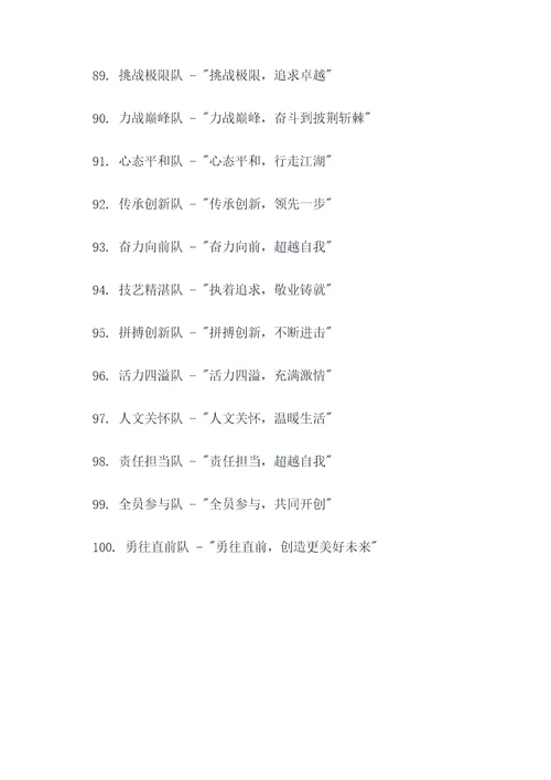 新年快乐团队名称和口号