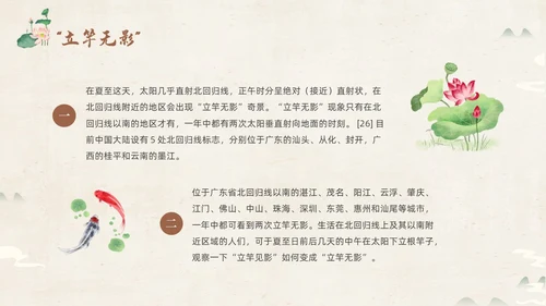 绿色淡雅中国风荷花荷叶中国二十四节气之夏至节气介绍PPT