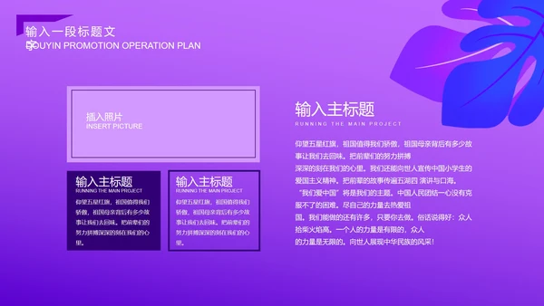 紫色科插画风抖音推广方案PPT模板