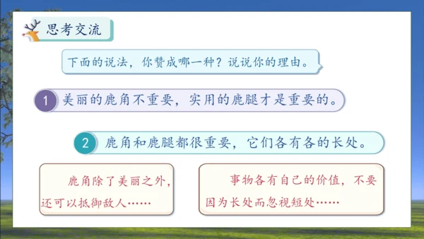 【核心素养】部编版语文三年级下册-7. 鹿角和鹿腿 第2课时（课件）