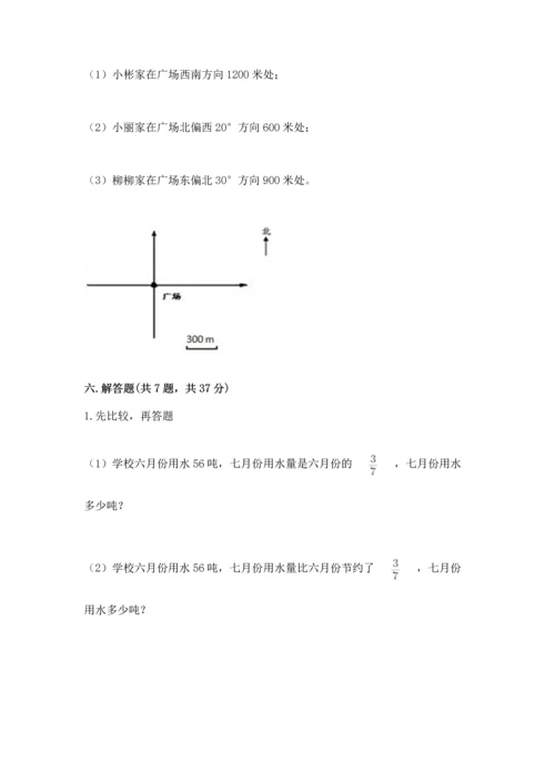 人教版六年级上册数学期末测试卷带答案（轻巧夺冠）.docx