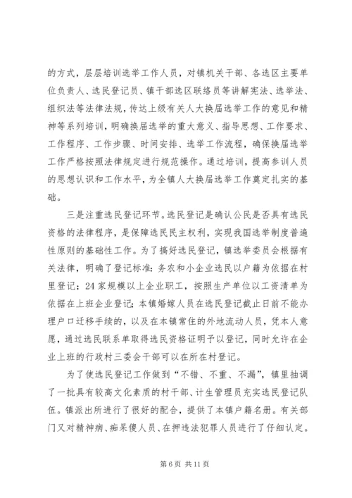 县镇两级人大同步换届选举试点工作情况汇报.docx