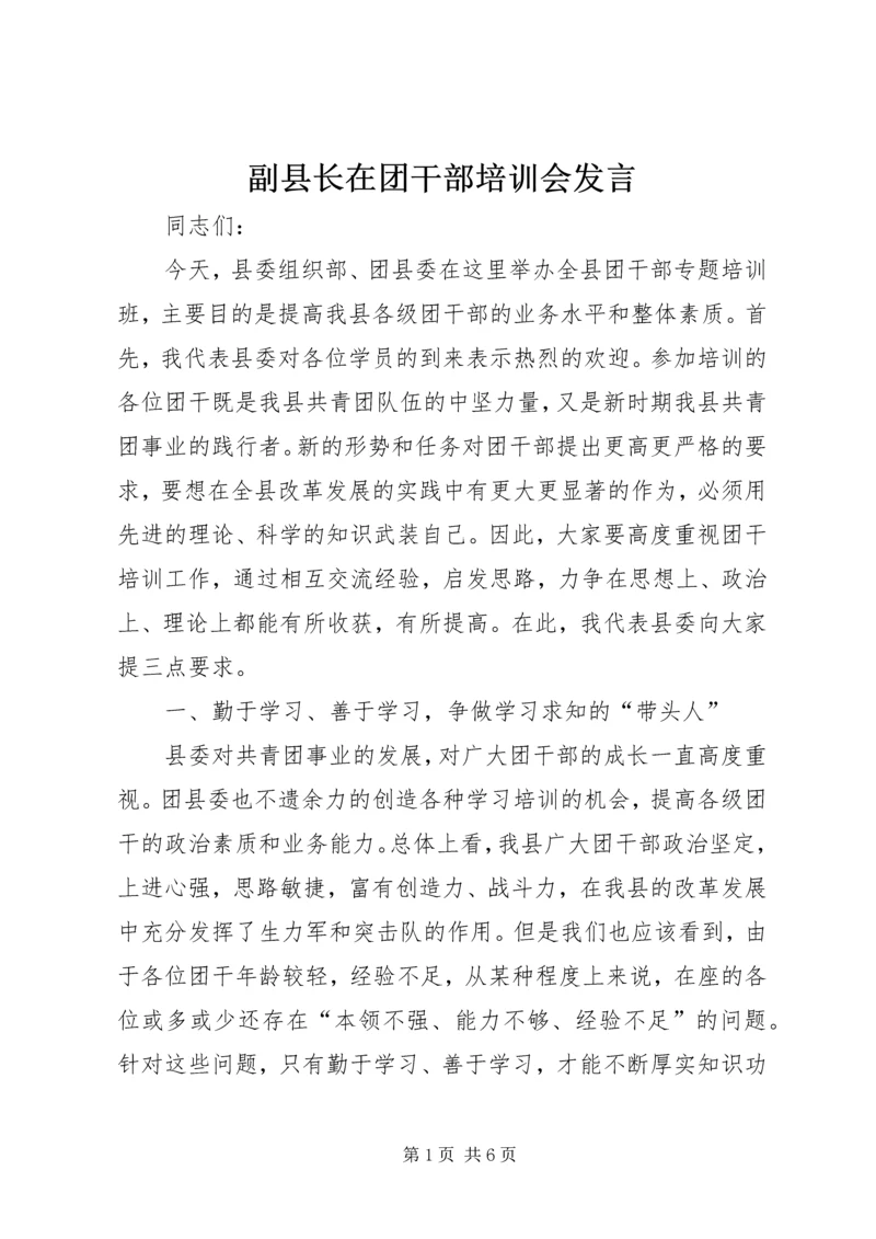 副县长在团干部培训会发言.docx