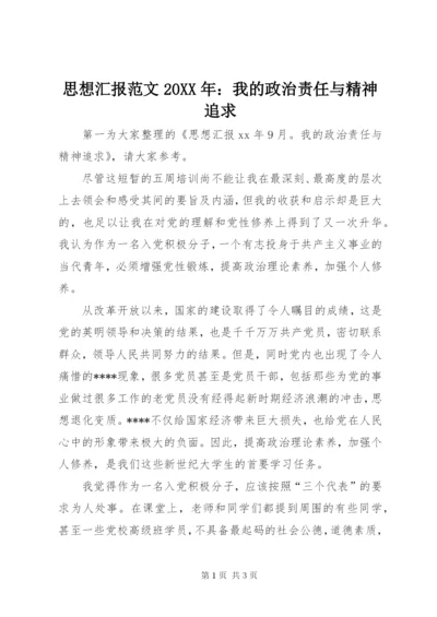 思想汇报范文某年：我的政治责任与精神追求.docx