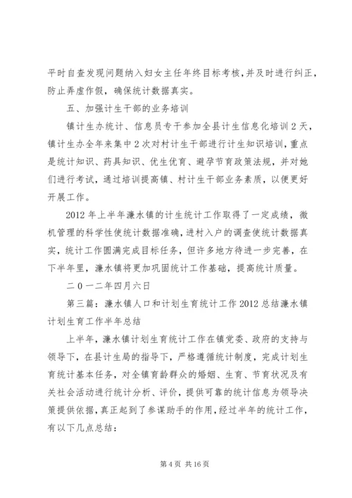 濂水镇人口和计划生育统计工作总结.docx