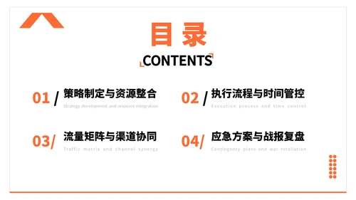 橙色简约风电商促销活动执行PPT模板