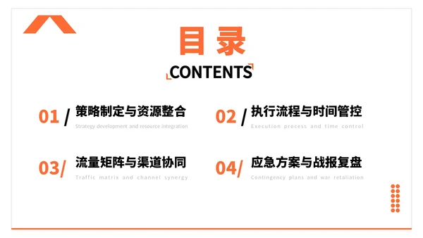 橙色简约风电商促销活动执行PPT模板