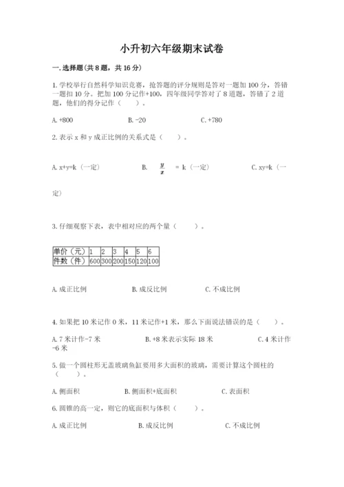 小升初六年级期末试卷【夺冠系列】.docx