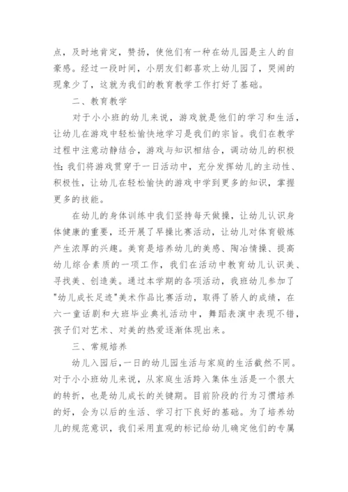 小班个人教育教学总结.docx