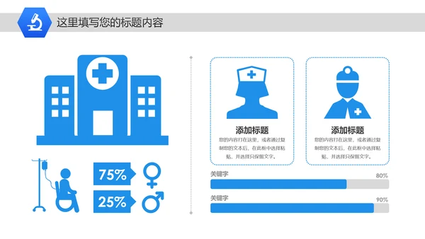 蓝色简约医学医生医疗报告护士护理PPT模板