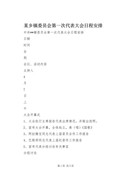 某乡镇委员会第一次代表大会日程安排.docx