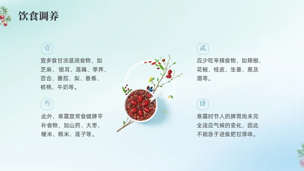 彩色弥撒寒露养生二十四节气PPT课件