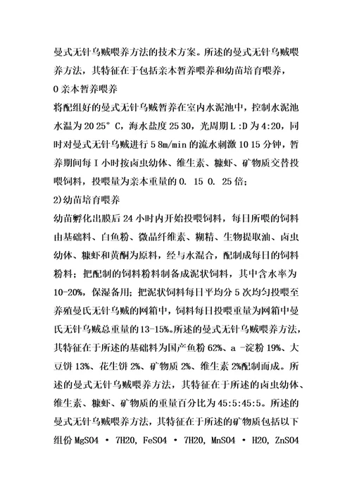 曼式无针乌贼喂养方法