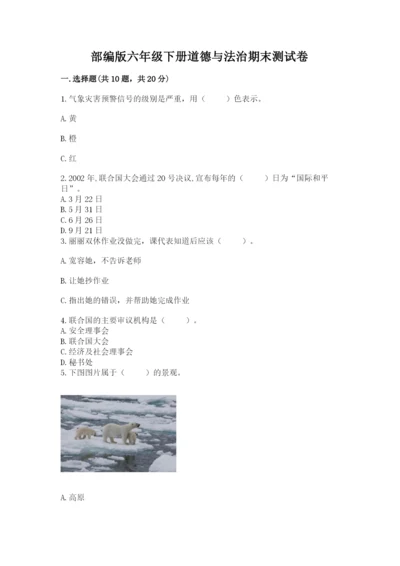部编版六年级下册道德与法治期末测试卷精品（全优）.docx