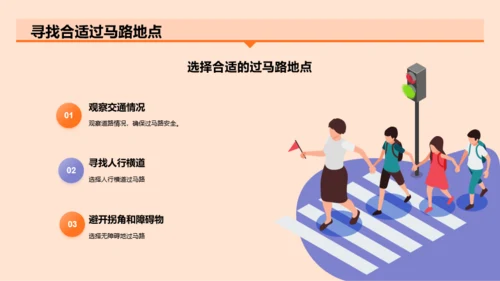 橙色插画安全出行从交通开始
