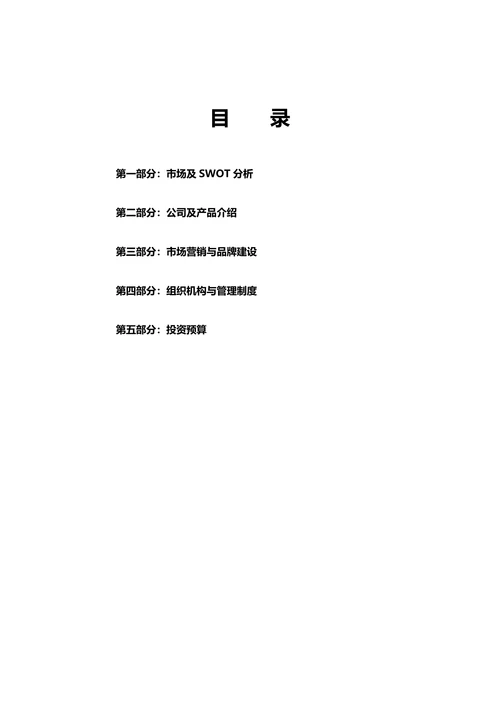 商业计划书范文