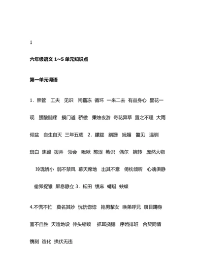 2023年六年级语文下册知识点总结.docx